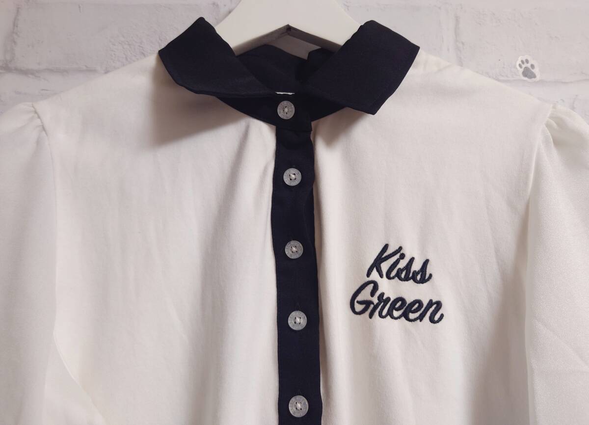 ☆☆ used ☆ KISS ON THE GREEN キスオンザグリーン ポロシャツ シフォン ☆ サイズ2 ☆ レディース ゴルフウェア 可愛い☆☆の画像3