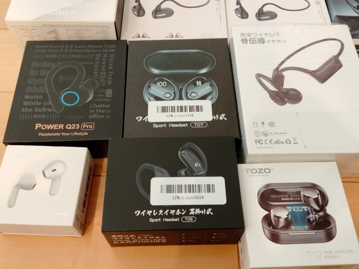 【ジャンク】大量 ワイヤレスイヤホン まとめ売り 16個 セット Bluetooth 骨伝導 ヘッドホン_画像2