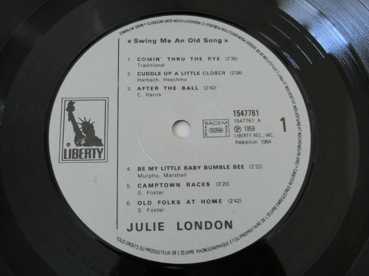 ジュリー・ロンドン LPレコード スイング・ミー・アン・オールド・ソング フランス盤 1547761 Julie London/Swing Me An Old Song _画像4