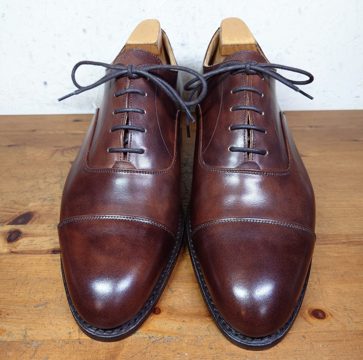 【試し履きのみ/未使用】英国製 Tricker's/トリッカーズ APPLETON ストレートチップ UK8 Fit.5 26.5-27cm相応 ブラウン/cheaney クロケット_画像4