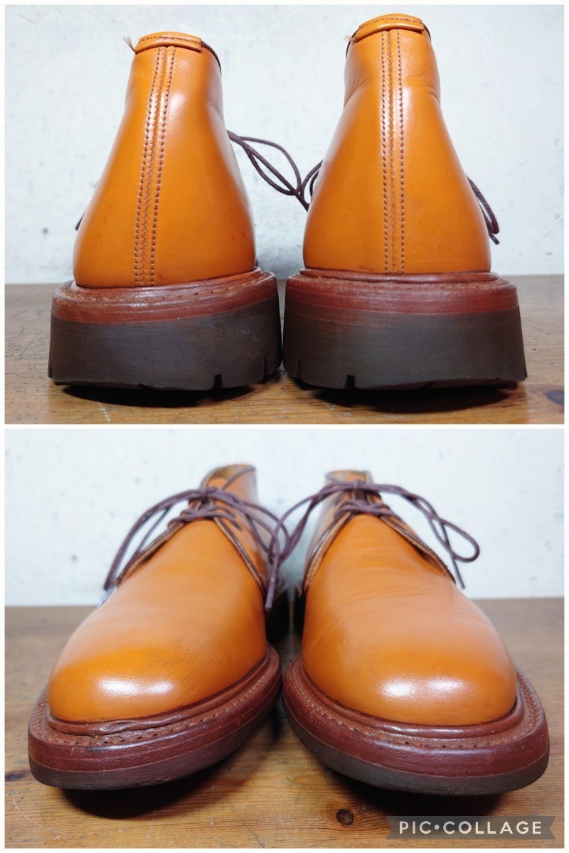 【良品】英国 Tricker's製 CIKIU カントリー チャッカブーツ US61/2 Fit.5 24.5cm相応 ブラウン 茶 プレーントゥ/クロケット alden_画像6