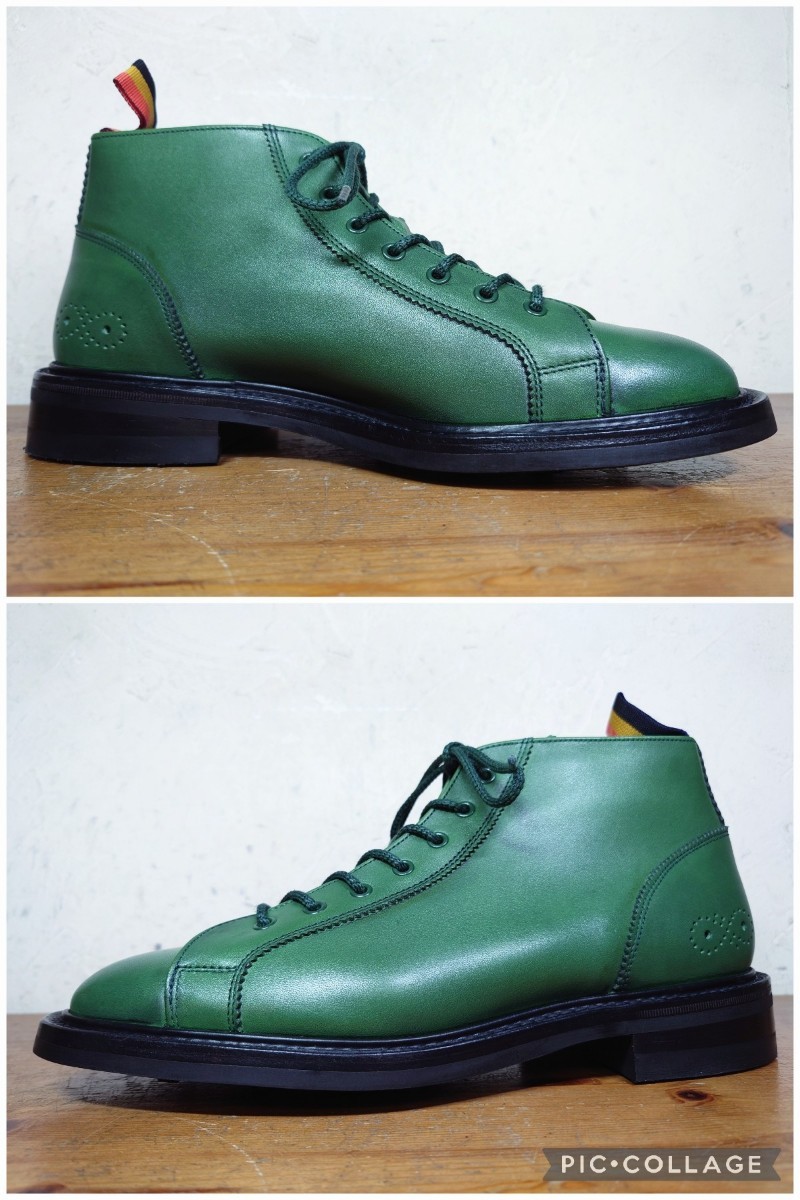 【未使用/ポールスミス別注】英国製 Tricker's/トリッカーズ M7945 モンキーブーツ US8 Fit.5 26cm相応 カントリー 緑/クロケット cheaney_画像2