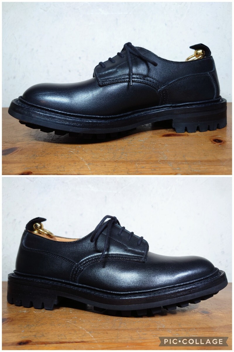 【試し履きのみ/未使用】英国製 Tricker's/トリッカーズ M7255 カントリー プレーントゥ Mens US6 Fit.5 24cm相応 黒/クロケット church’s_画像3