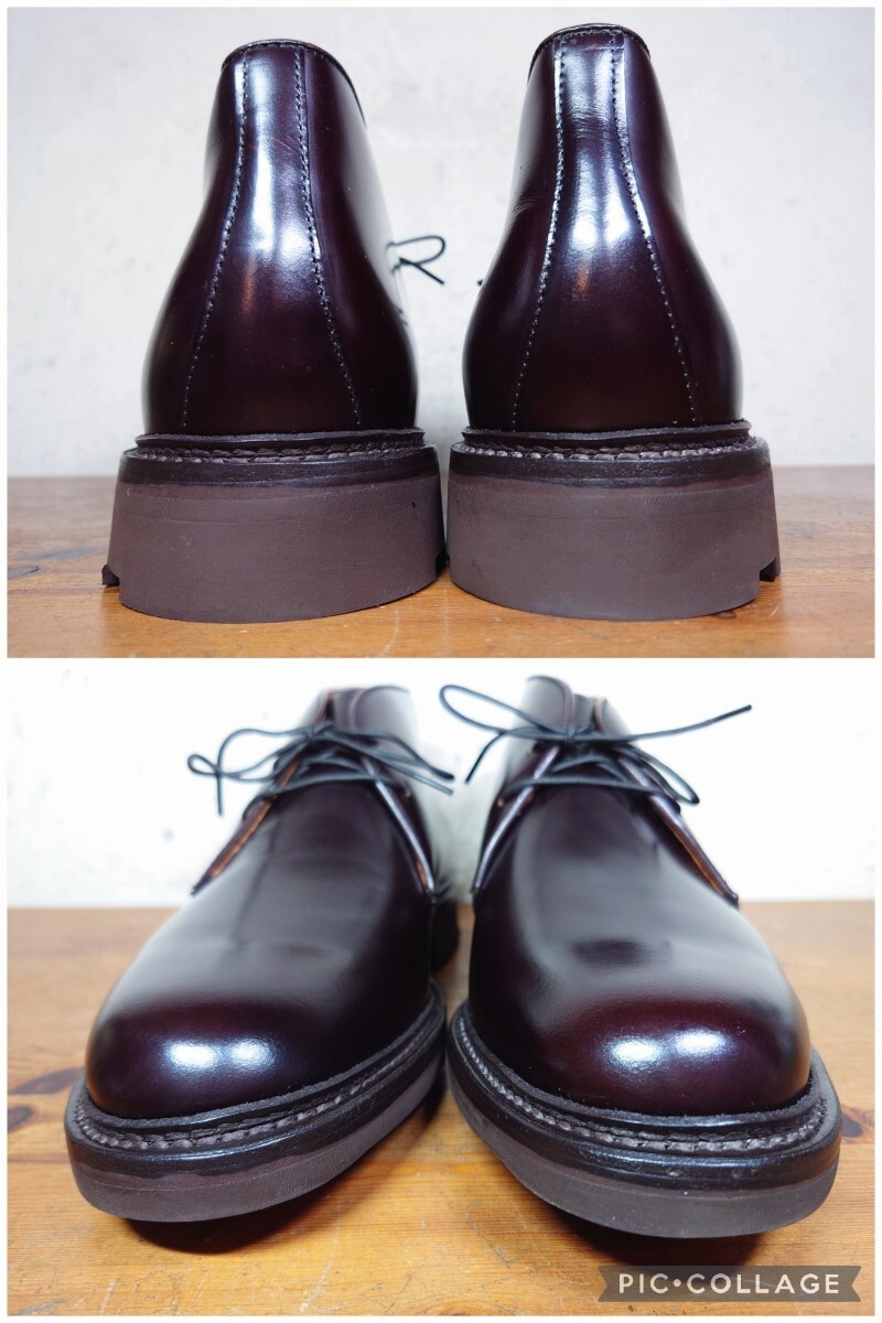 【試し履きのみ/未使用】USA製 K.t.Lewiston チャッカブーツ 8D 26cm相応 バーガンディー 赤茶/alden tricker's クロケットの画像6