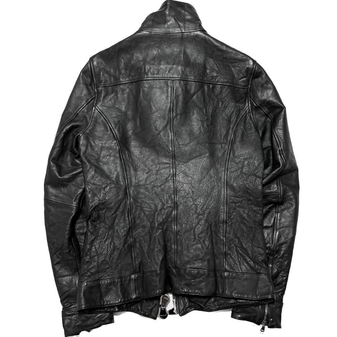 定価18万 junhashimoto BIG ZIP INNER RIDERS 3 黒 ビッグジップレザーインナーライダース 1piu wjk akm ジュンハシモト_画像2