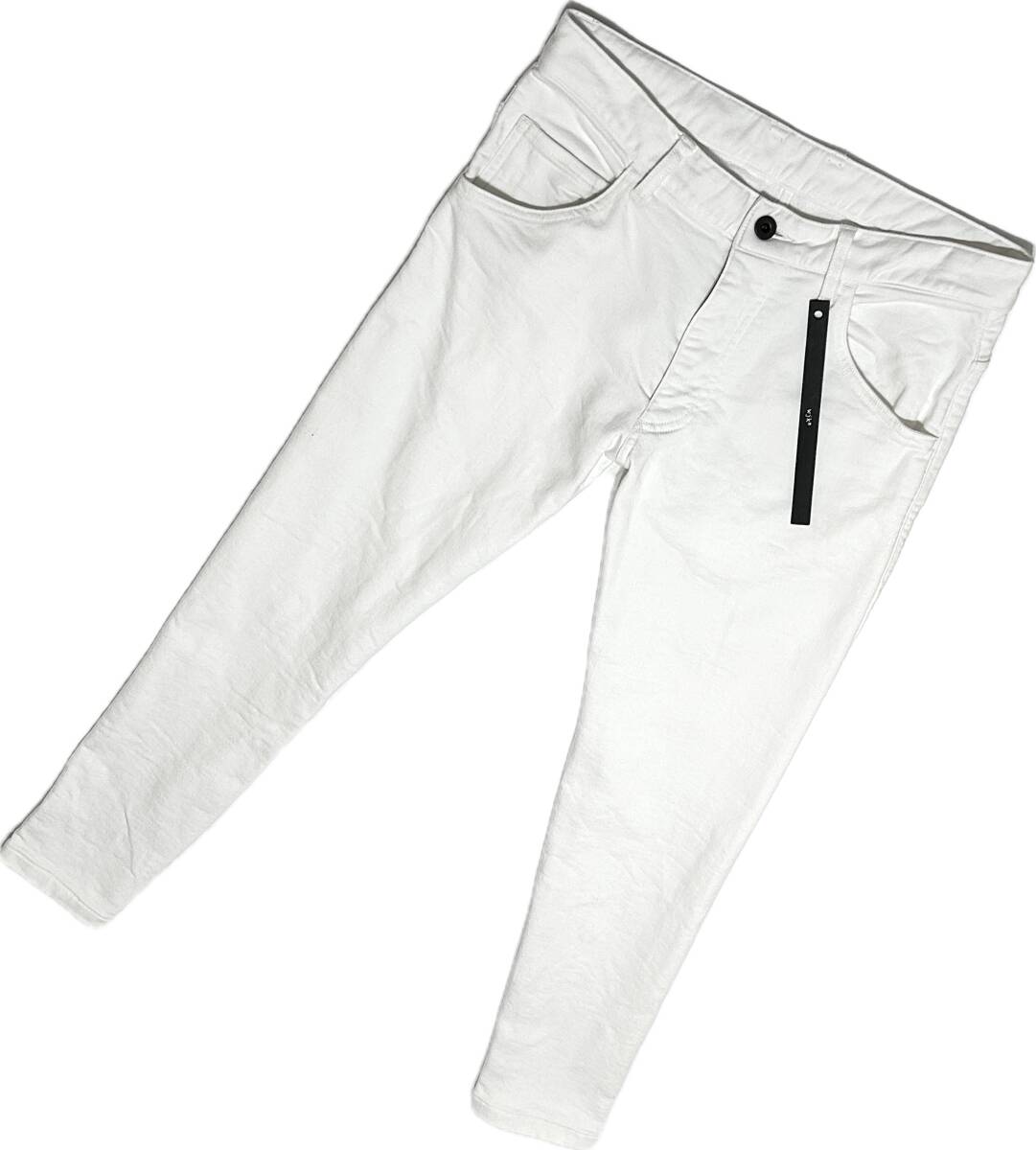 定価3万 wjk stretch tight knit denim pants WHITE Mサイズ ストレッチタイトニットデニムパンツ akm　ジュンハシモト