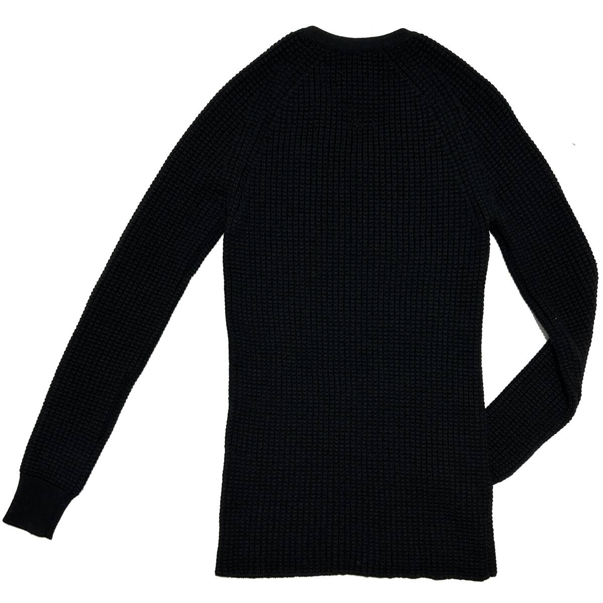 定価4万 AKM ZEGNA BARUFFA CASHWOOL HEAVY WAFFLE V NECK KNIT Mサイズ 黒 キャッシュウールヘビーワッフルVネックニット wjk 1piu_画像2