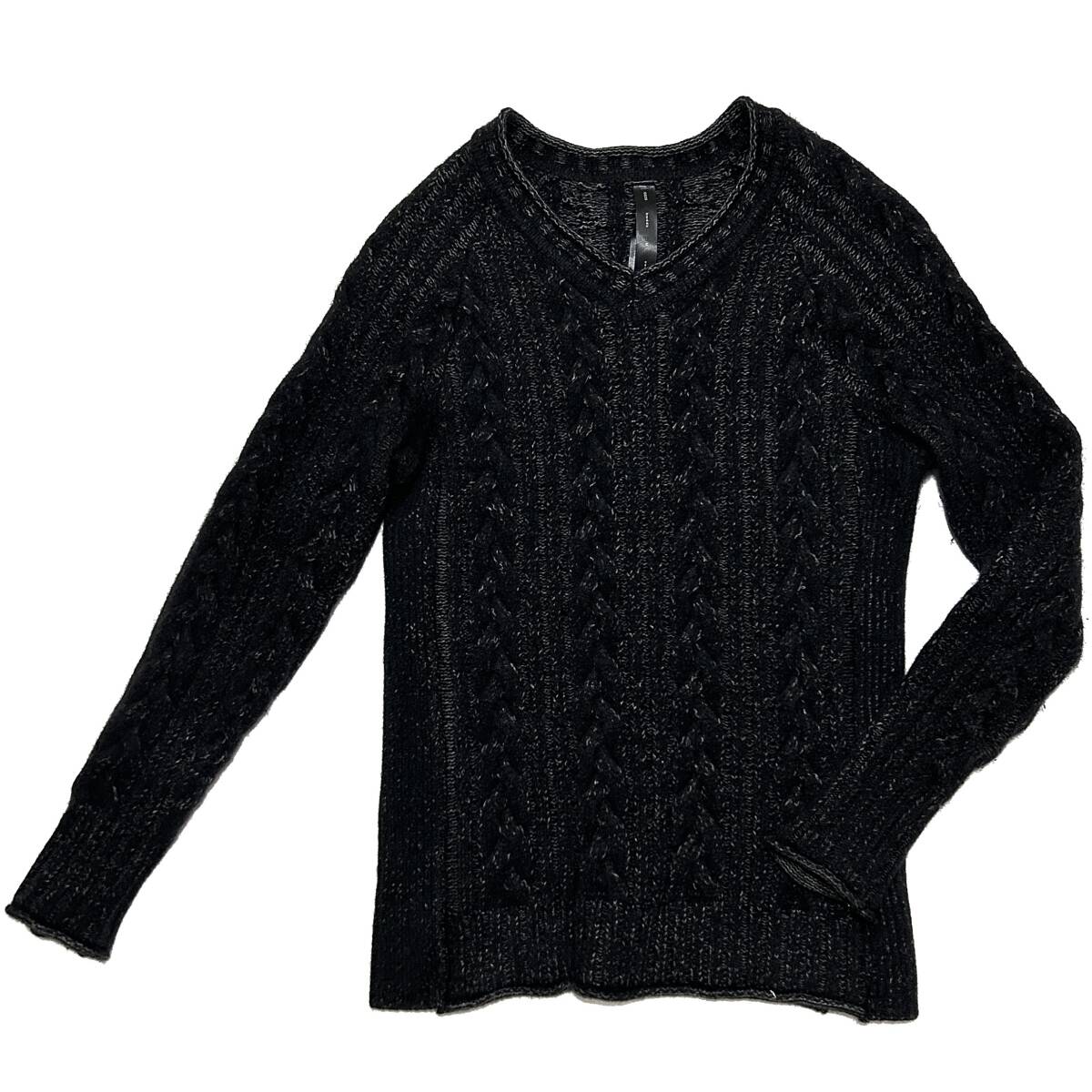 定価3.8万 wjk plating cable V neck knit M パウダーミックスケーブルVネックニット akm 1piuジュンハシモト セーター