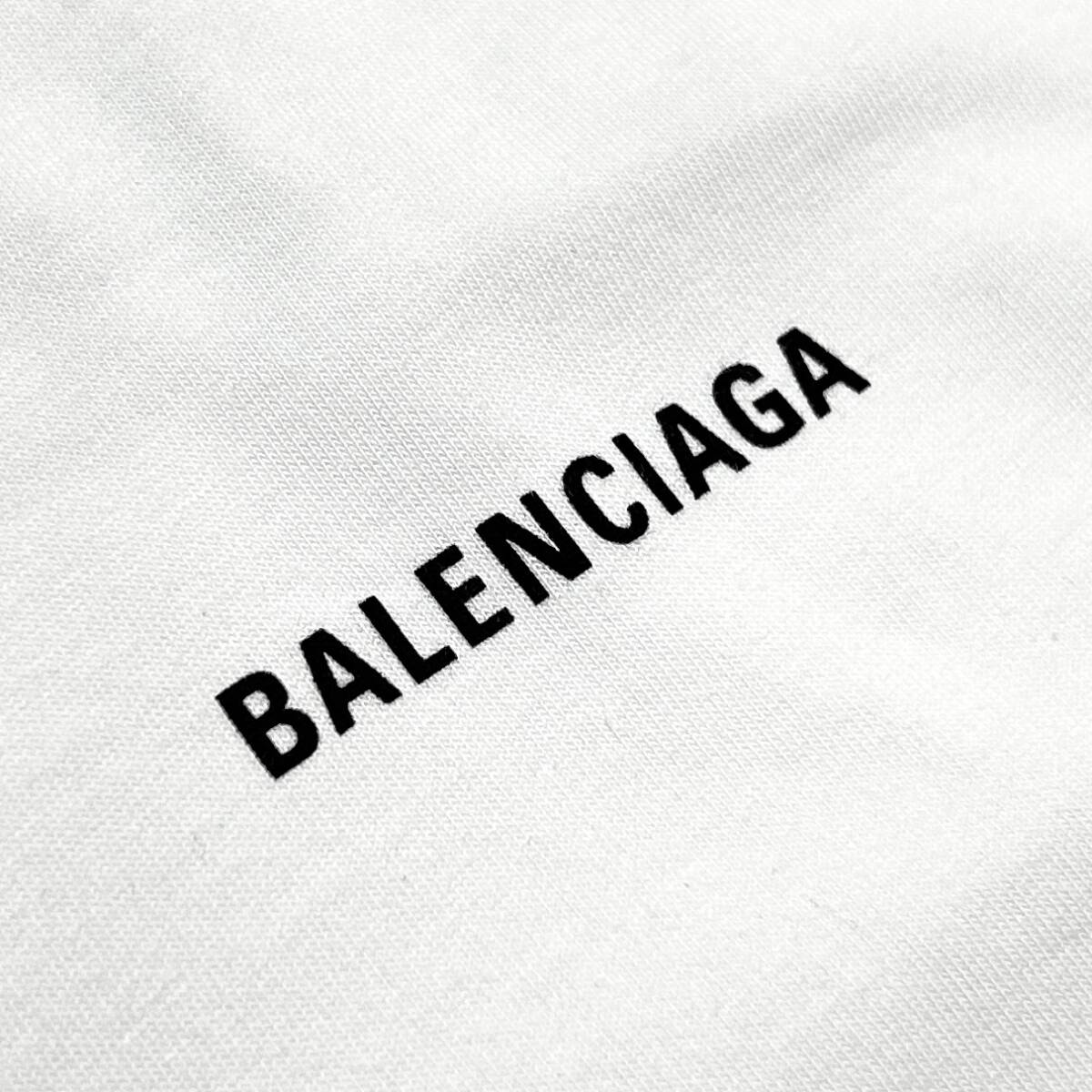 国内正規品 定価9.2万 BALENCIAGA FRONT/BACK LOGO MEDIUM FIT T-SHIRT M 白 ロゴプリントオーバーサイズTシャツ 男女兼用 バレンシアガ_画像6