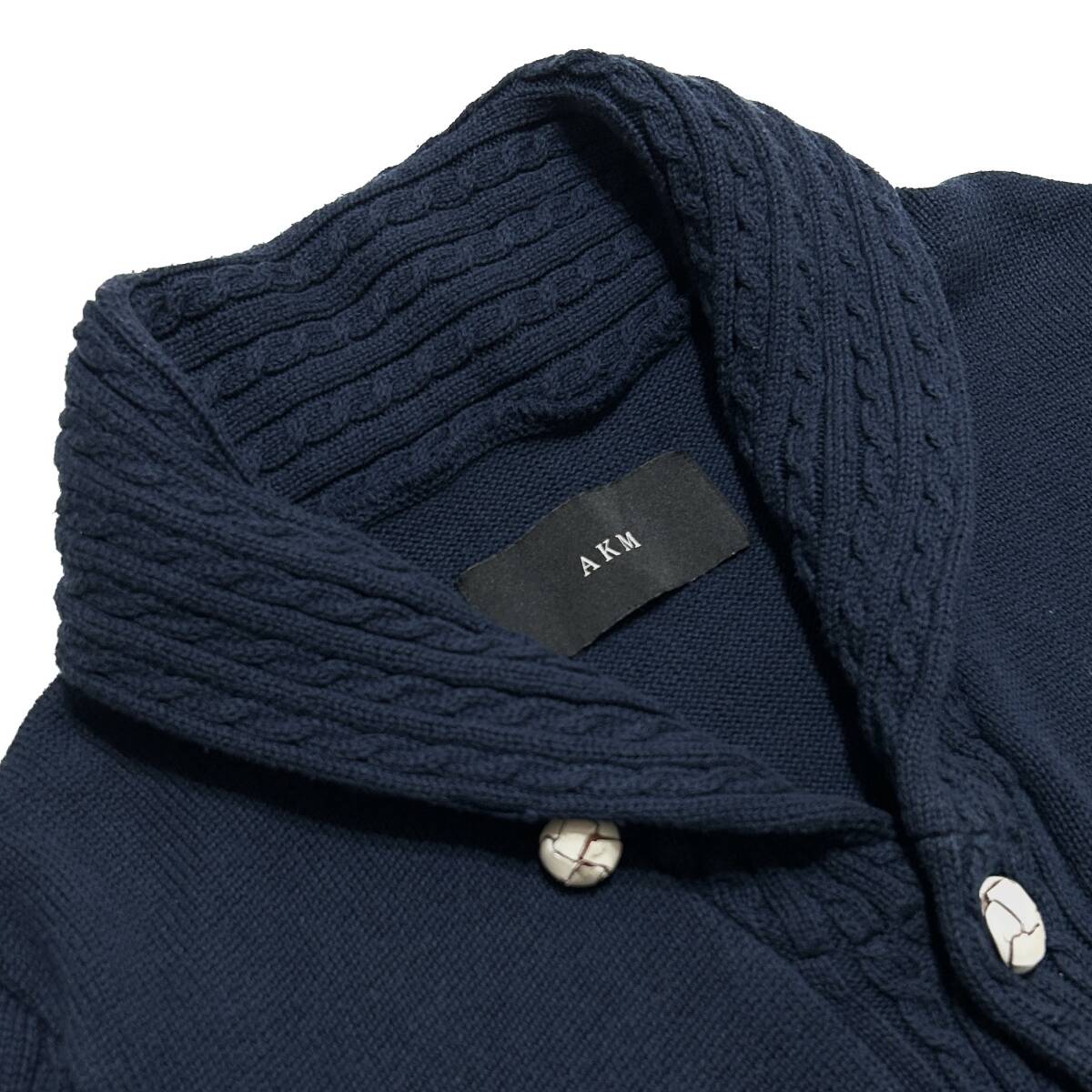 定価5 2万 AKM PIMA COTTON BY EMILCOTONI SHAWL CARDIGAN サイズS 