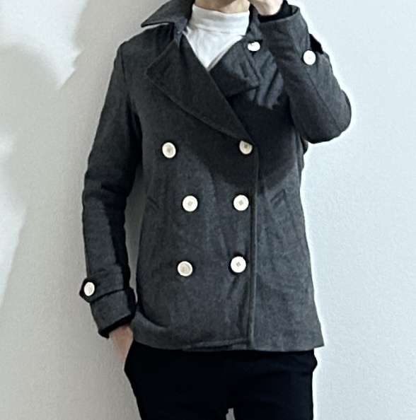 定価10万 1piu1uguale3 cashmere melton P coat Ⅲ ウノピュ カシミアメルトンピーコート ジャケット ジュンハシモトwjk_画像3