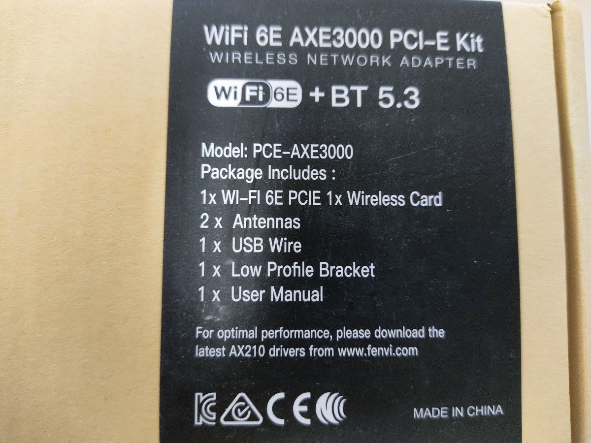 FENVI AX210搭載ボード BT5.3 WiFi 6E PCI-E ヒートシンク無し