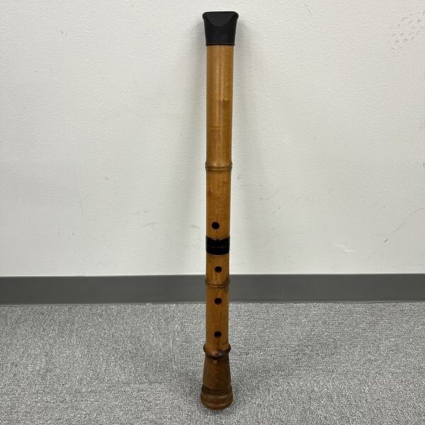 Q207-CH1-209 尺八 しゃくはち　和楽器 琴古流 中継ぎ 日本伝統楽器 漆巻 木製 琴風調 全長約55.5cm_画像1