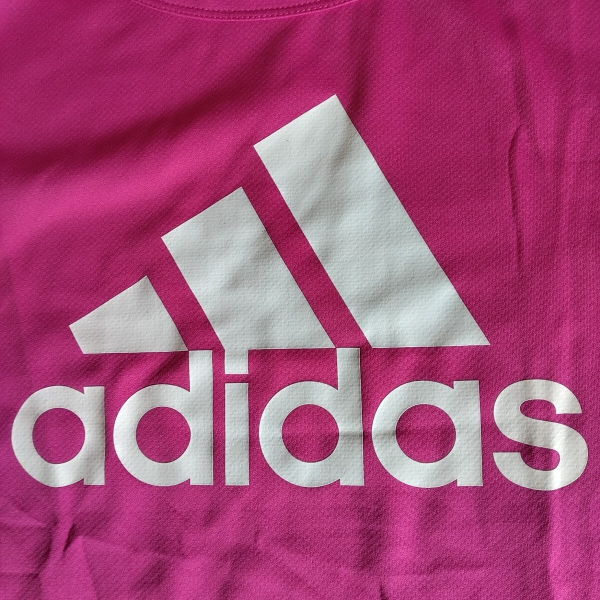 adidas　アディダス　ビッグロゴ　半袖Tシャツ　ピンク　レディースM