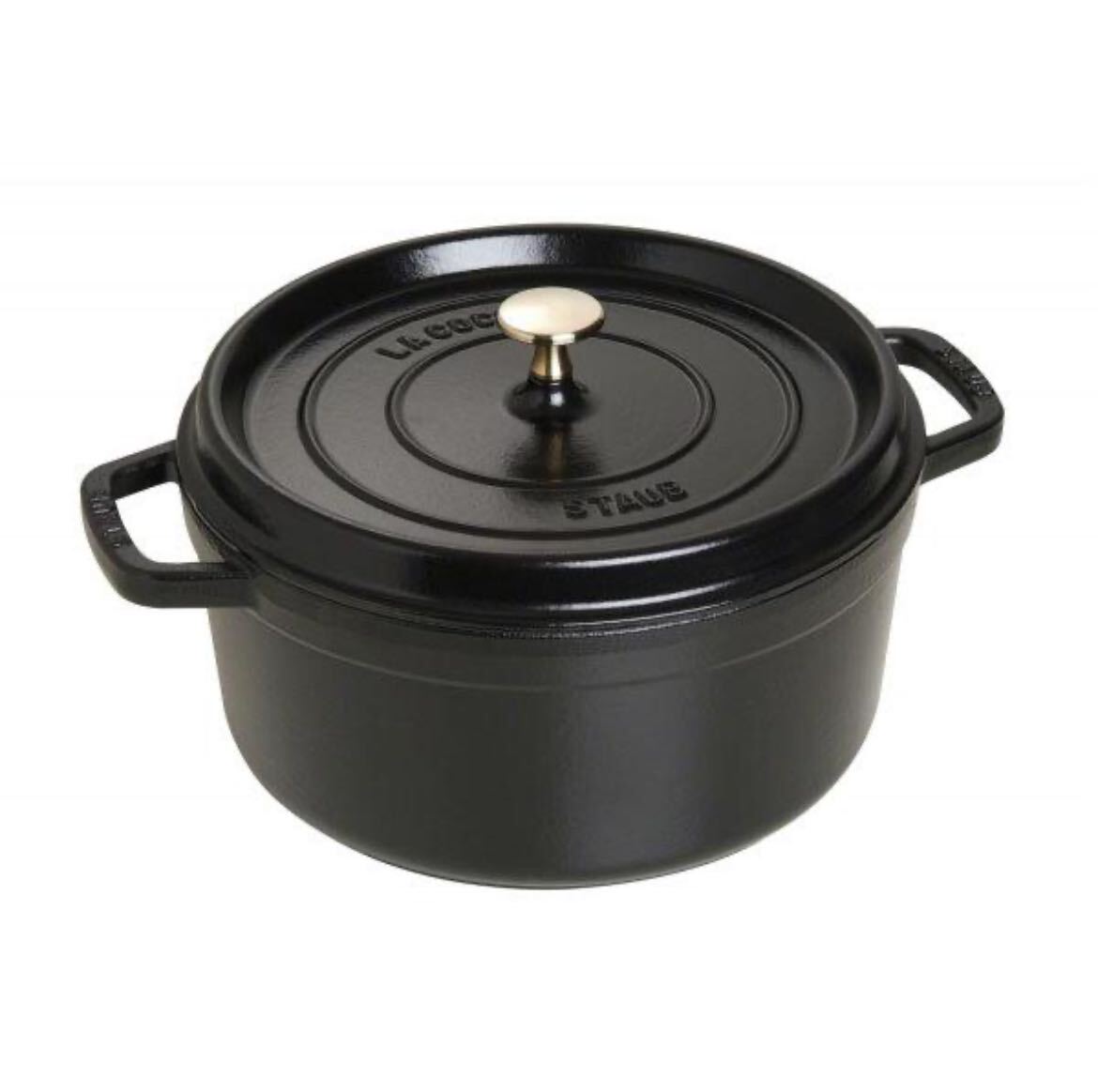 C6001★ストウブ 鍋 26cm ラウンド ブラック STAUB ピコ ココット ホーロー 国内正規品 生涯保証 オーブン 両手鍋 _画像7