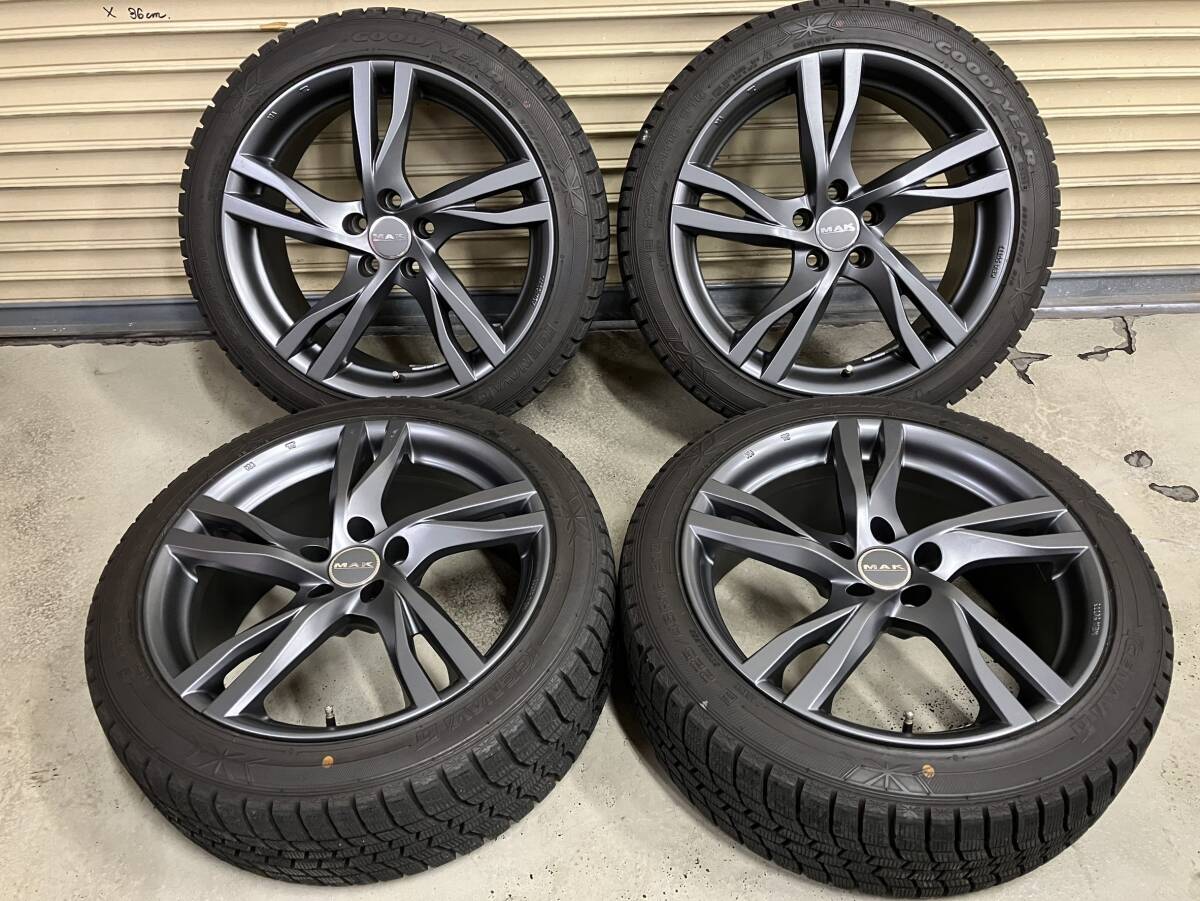 MAK ストックホルム18インチホイールタイヤ 4本セット(中古)5H/108 STOCKHOLM スタッドレスタイヤ ボルボ ジャガー GOODYEAR グッドイヤー