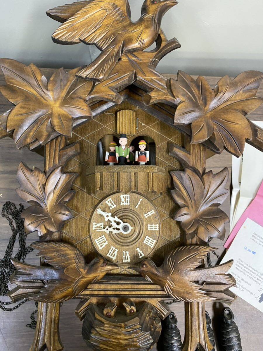 ◇送料込み 鳩時計 西ドイツ アンティーク 木製 壁掛け時計 poppo 詳細不明 の画像2