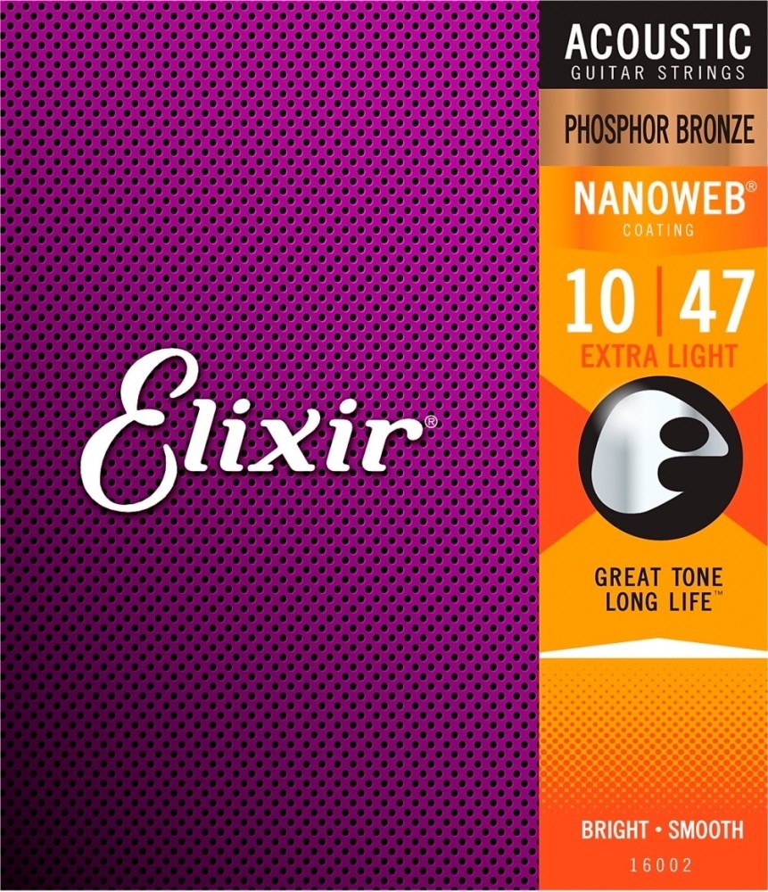 Elixir エリクサー アコースティックギター弦 NANOWEB フォスファーブロンズ Extra Light .010-.047 #16002_画像1