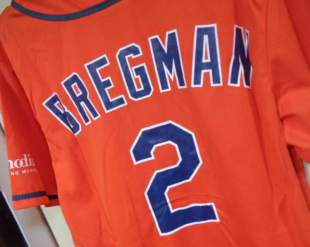 海外M橙■古着MLBヒューストン・アストロズHouston Astrosアレックス・ブレグマン　Alex Bregman２番ユニフォーム■野球　メジャーリーグ 