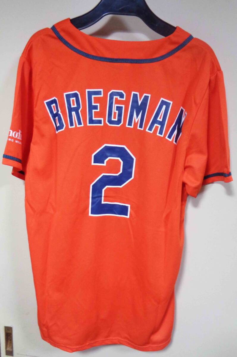 海外M橙■古着MLBヒューストン・アストロズHouston Astrosアレックス・ブレグマン　Alex Bregman２番ユニフォーム■野球　メジャーリーグ 