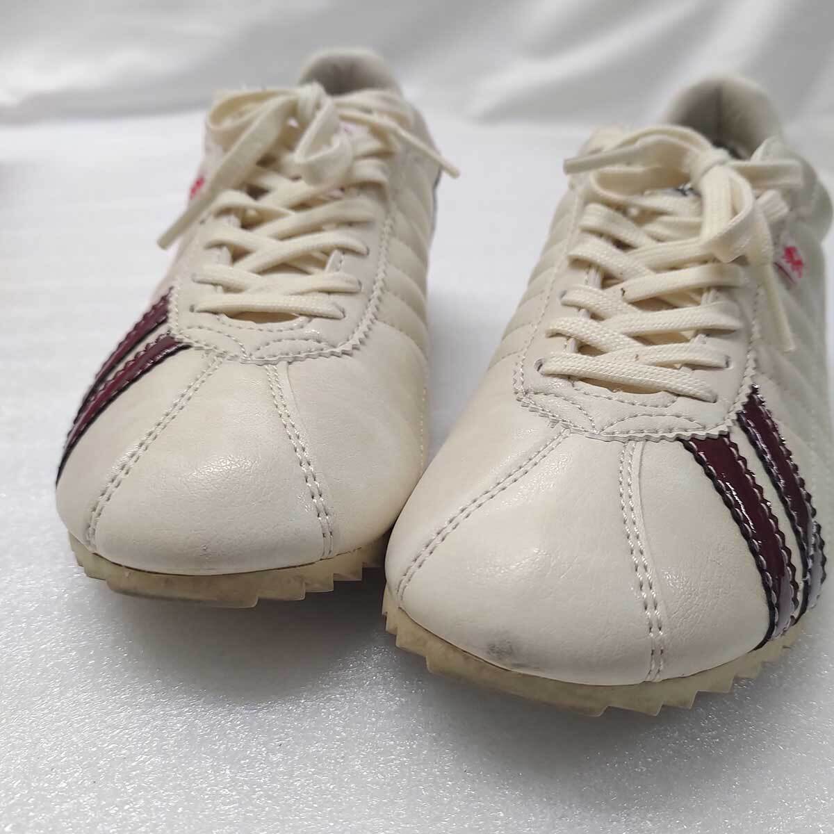 [ used ]PATRICK SULLY sneakers white wine red 35 22.5cm I/BRD 26243 Patrick shu Lee lady's 