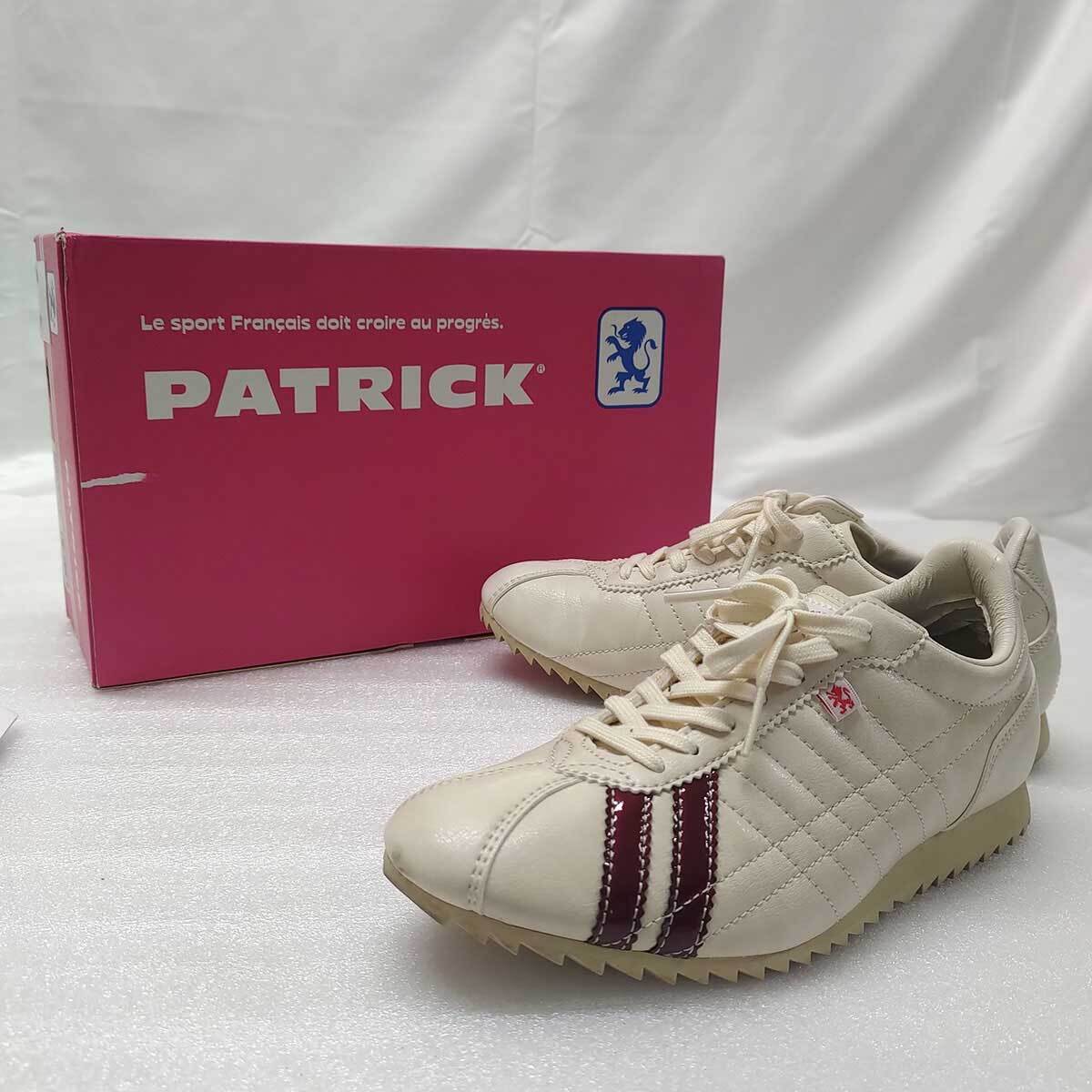 [ used ]PATRICK SULLY sneakers white wine red 35 22.5cm I/BRD 26243 Patrick shu Lee lady's 