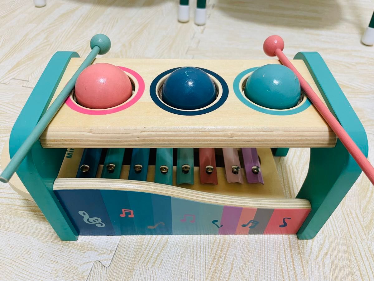 ボール叩き＆鉄琴 木製玩具 楽器玩具 ベビー 知育玩具