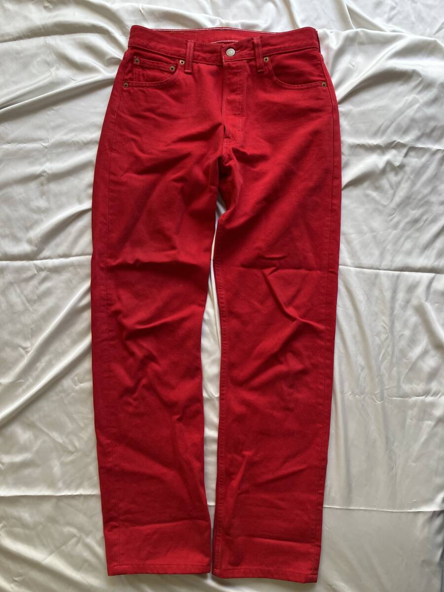 希少サイズ90s Levi's 501 /赤REDデニム vintage USA製 ビンテージ W30Ｌ34_画像2