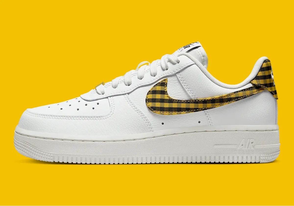 NIKE ナイキ AIR FORCE 1 エアフォース1  ギンガム チェック イエロー ホワイト マスタード 24