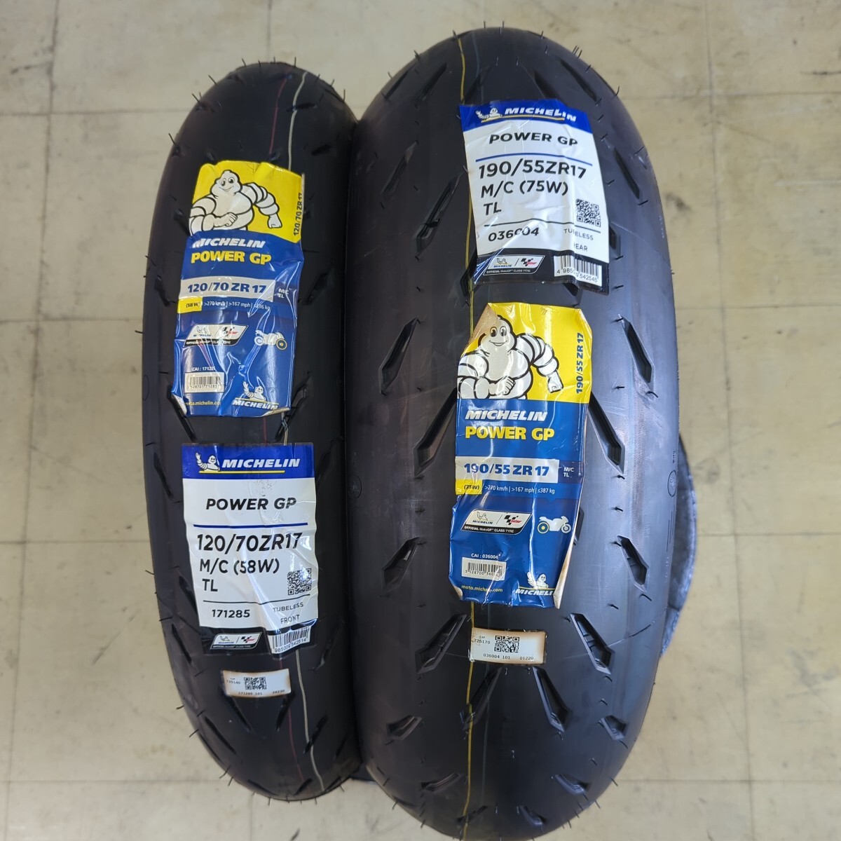 新品　ミシュラン　パワーGP　120/70ZR17&190/55ZR17　Michelin POWER GP_画像1