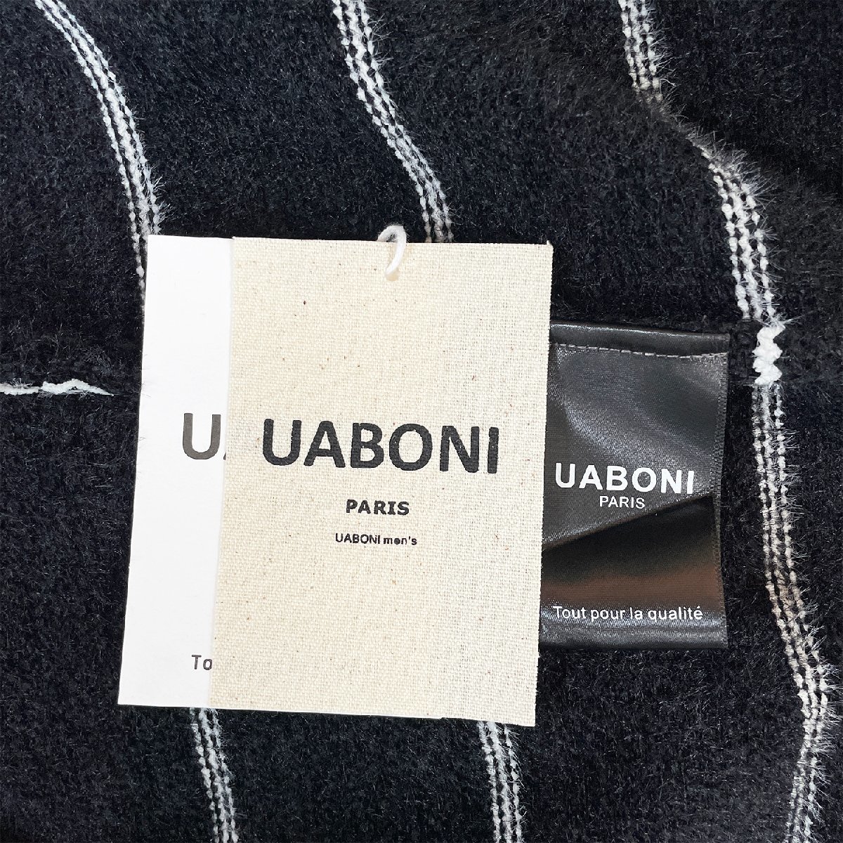 最高級EU製＆定価5万◆UABONI*Paris*セーター*ユアボニ*パリ発◆ミンク/カシミヤ混 防寒 ストライプ プルオーバー 秋冬 定番 XL/50サイズ_画像10