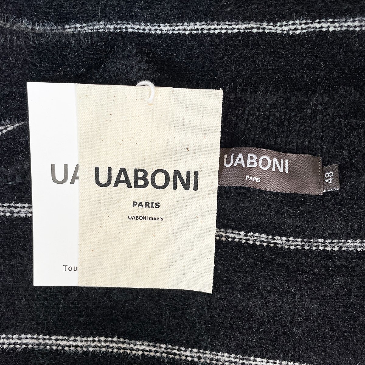 最高級EU製＆定価5万◆UABONI*Paris*セーター*ユアボニ*パリ発◆ミンク/カシミヤ混 防寒 ストライプ プルオーバー 秋冬 定番 XL/50サイズ_画像9