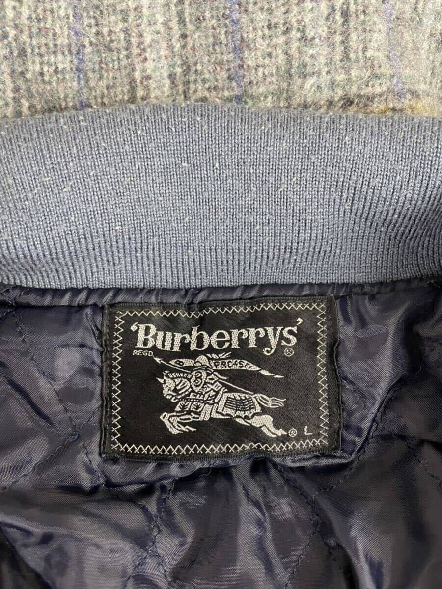 vintage BURBERRY ヴィンテージ　バーバリー　メンズ　グレー チェック　ショールカラー　ウール　ジャケット カーディガン 上着_画像3