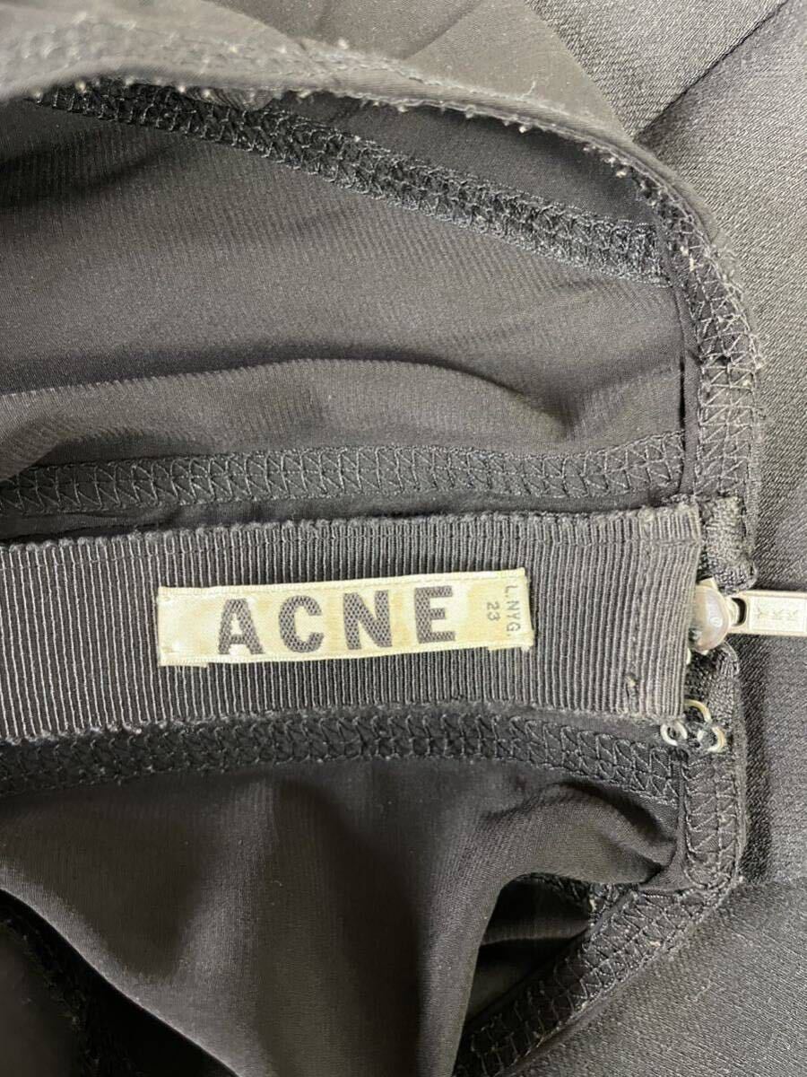 美品　Acne アクネ　レディース　ブラック 半袖 ワンピース ドレス　素材切り替え_画像3