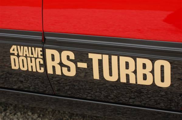 【送料無料】４VALVE DOHC RS-TURBOカッティングステッカー・デカール 2枚セット スカイライン DR30 R30 FJ20E　シルエット街道レーサー_画像2