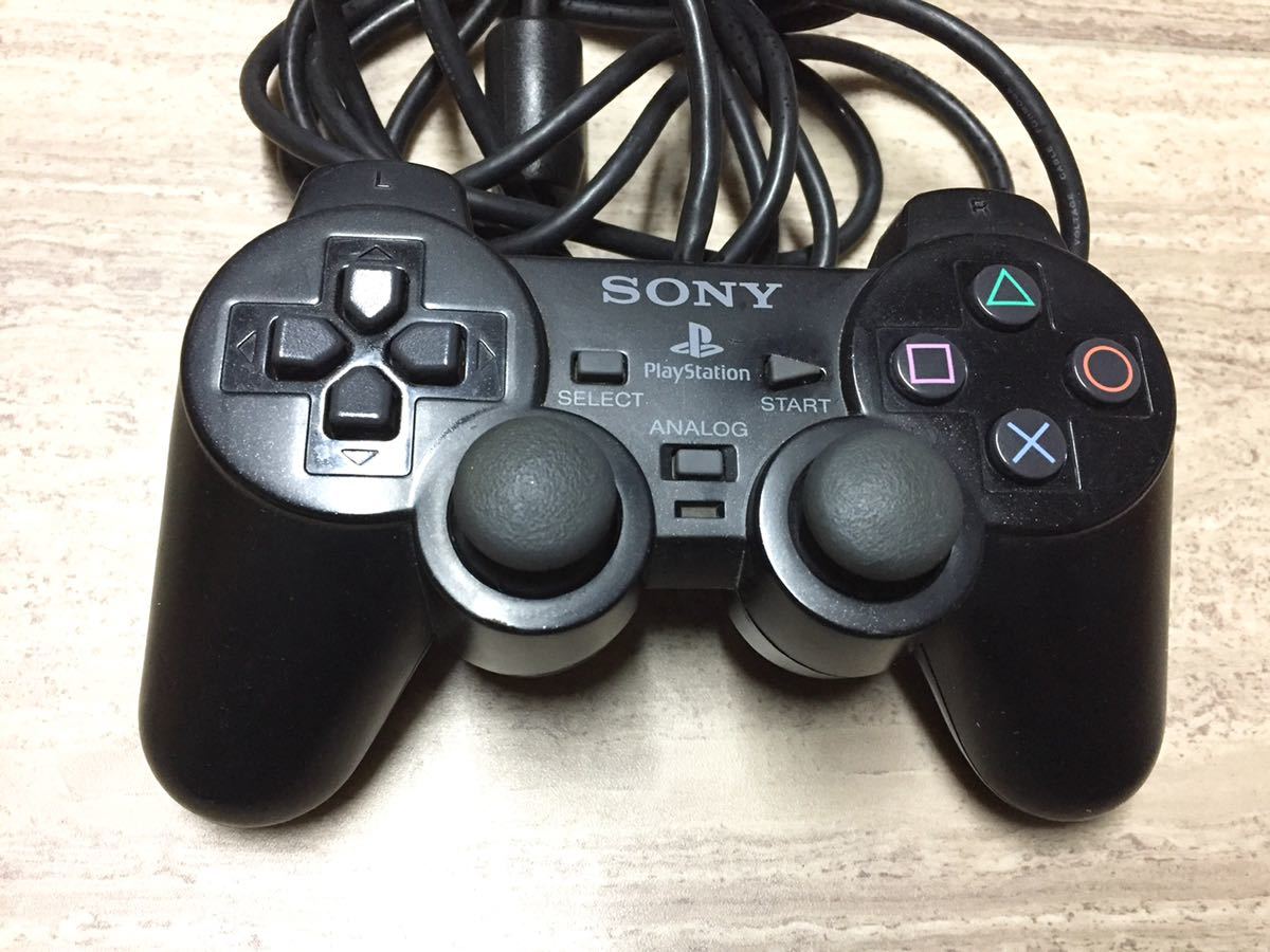 ★動作良品即決★PS2 SONY純正品 コントローラー デュアルショック2 ブラックc_画像1