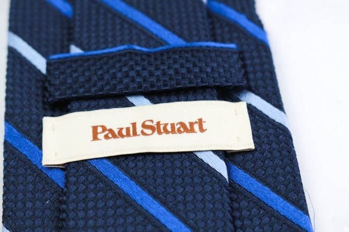 ポールスチュアート シルク ストライプ柄 日本製 ブランド ネクタイ メンズ ネイビー Paul Stuart_画像4
