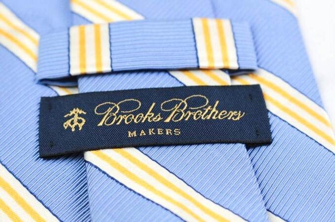 ブルックスブラザーズ シルク コットン ストライプ柄 ワイドタイ アメリカ製 ブランド ネクタイ メンズ ネイビー Brooks Brothersの画像4