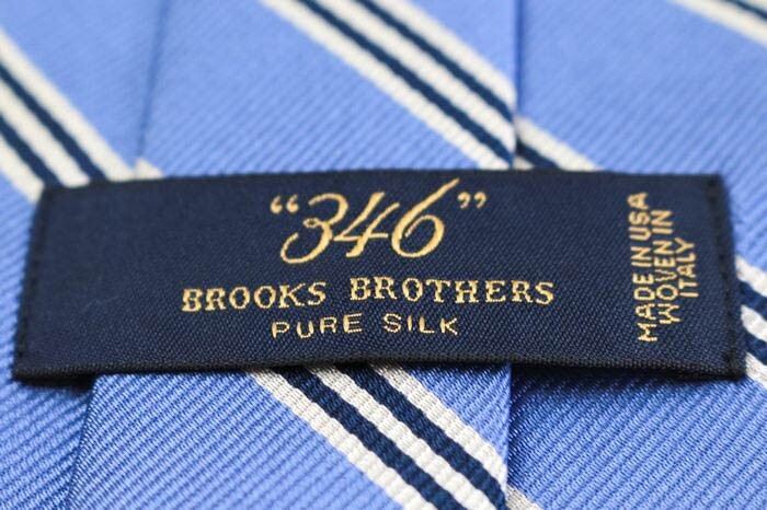 346 ブルックスブラザーズ シルク ストライプ柄 アメリカ製 ブランド ネクタイ メンズ ブルー 良品 Brooks Brothers_画像4