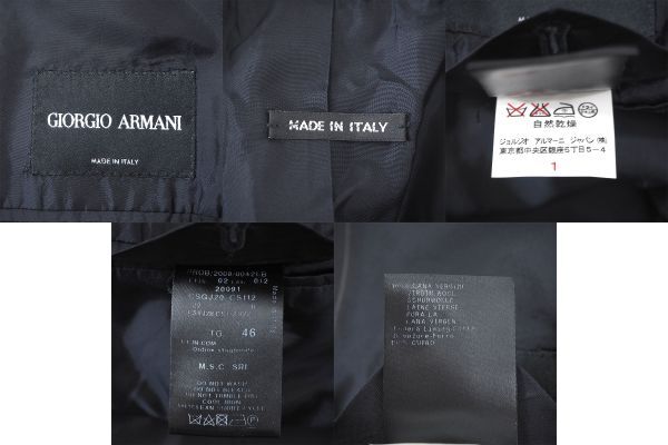 4-YB229joru geo Armani GIORGIO ARMANI высший класс чёрный бирка шерсть костюм выставить черный 46 мужской 