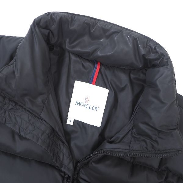 4-YB036 モンクレール MONCLER ダウンジャケット ブラック サイズ3 正規品 メンズ_画像9