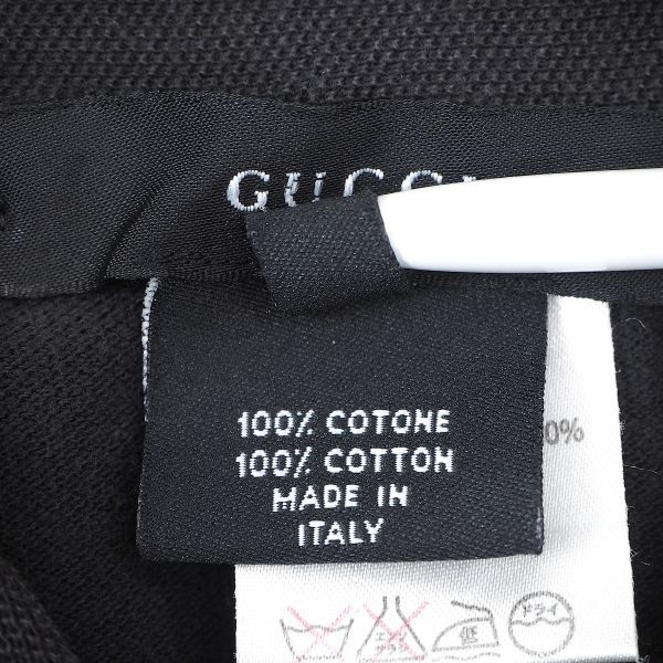 2-DG265 グッチ GUCCI 国内正規品 G刺繍 コットン ポロシャツ トップス ブラック M メンズ_画像7