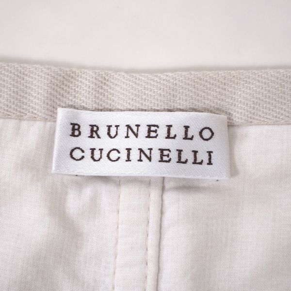 db21-07071 【美品】ブルネロクチネリ Brunello Cucinelli イタリア製 最高峰 コットンリネン スカート アイボリー 38 レディース_画像5