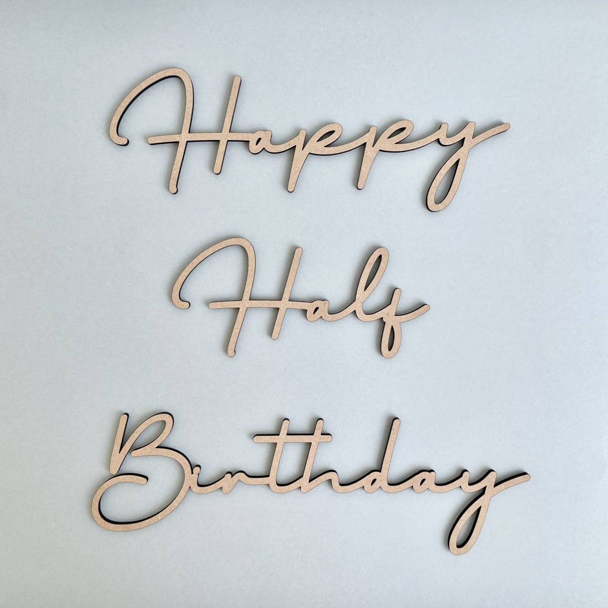 Happy Half Birthday wooden letter banner typeD half birthday 