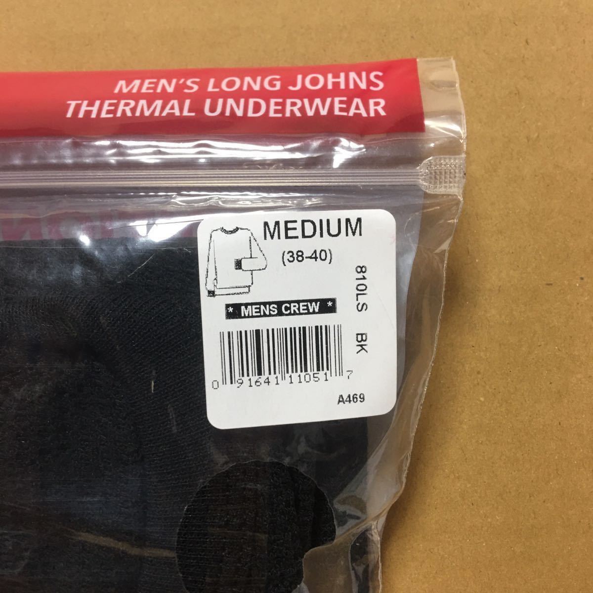 INDERA MILLS ブラック M 黒 BLACK サーマル 長袖Tシャツ インデラミルズ LONG JOHNS カットソー ロンT 防寒 肌着 インナー ヒート 無地_画像2