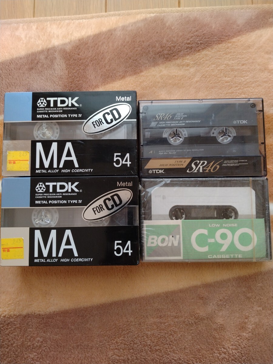 新品TDK カセットテープ METAL メタルポジション４本 ハイポジション１本 他１本    オマケで中古クリーニングセットの画像1