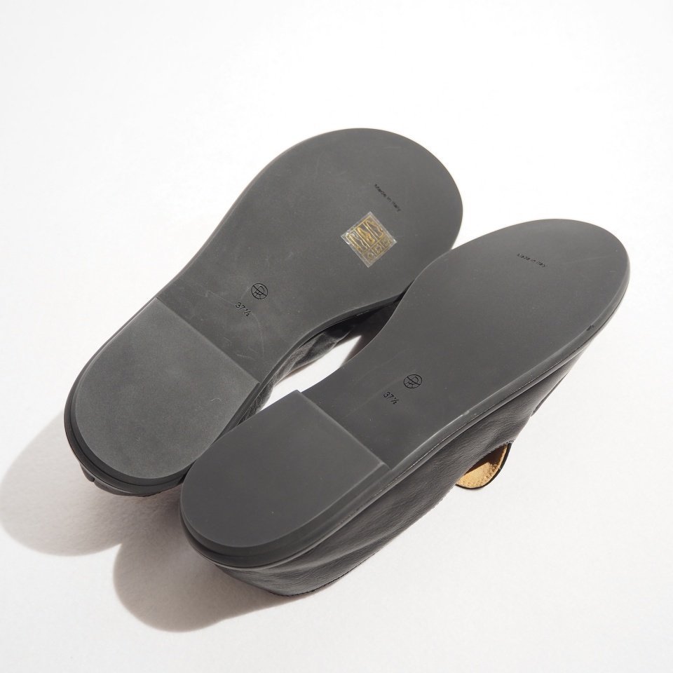 M5414P VTHE ROW The low V новый товар CANAL LOAFER кожа плоская обувь черный 37.5/24~24.5cm туфли без застежки Loafer чёрный rb mks