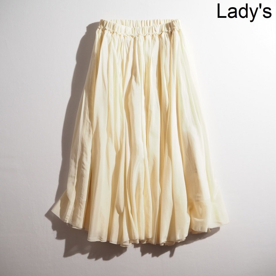 M6502P VIENA Iena V 23SS silk cotton gya The - circular skirt white 36 / white flair skirt spring summer rb
