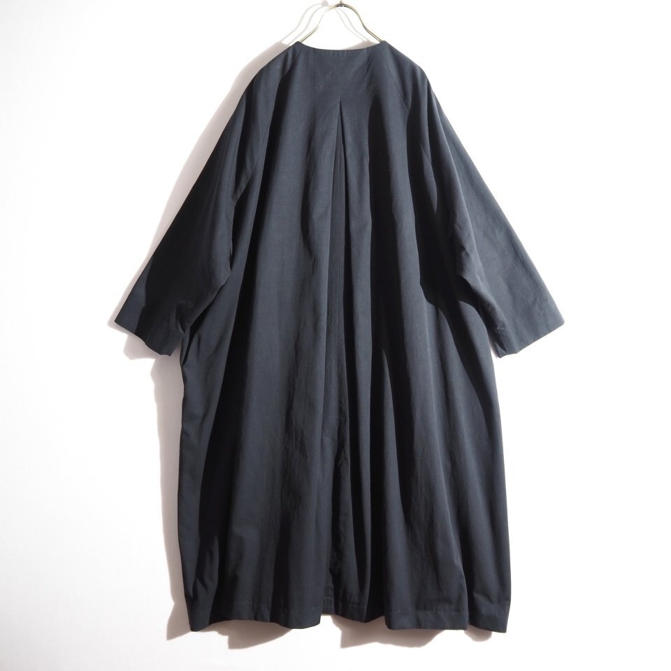 M4553P▼ARTS&SCIENCE アーツアンドサイエンス▼ コットン ノーカラー ビッグ コート ネイビー 083-L10K-011 Big Balloon Coat Long rb mks_画像3