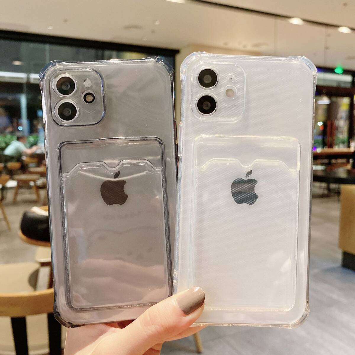 iphone13miniケース カーバー TPU 可愛 お洒落 韓国  軽量 ケース 耐衝撃 透明 黒1の画像6